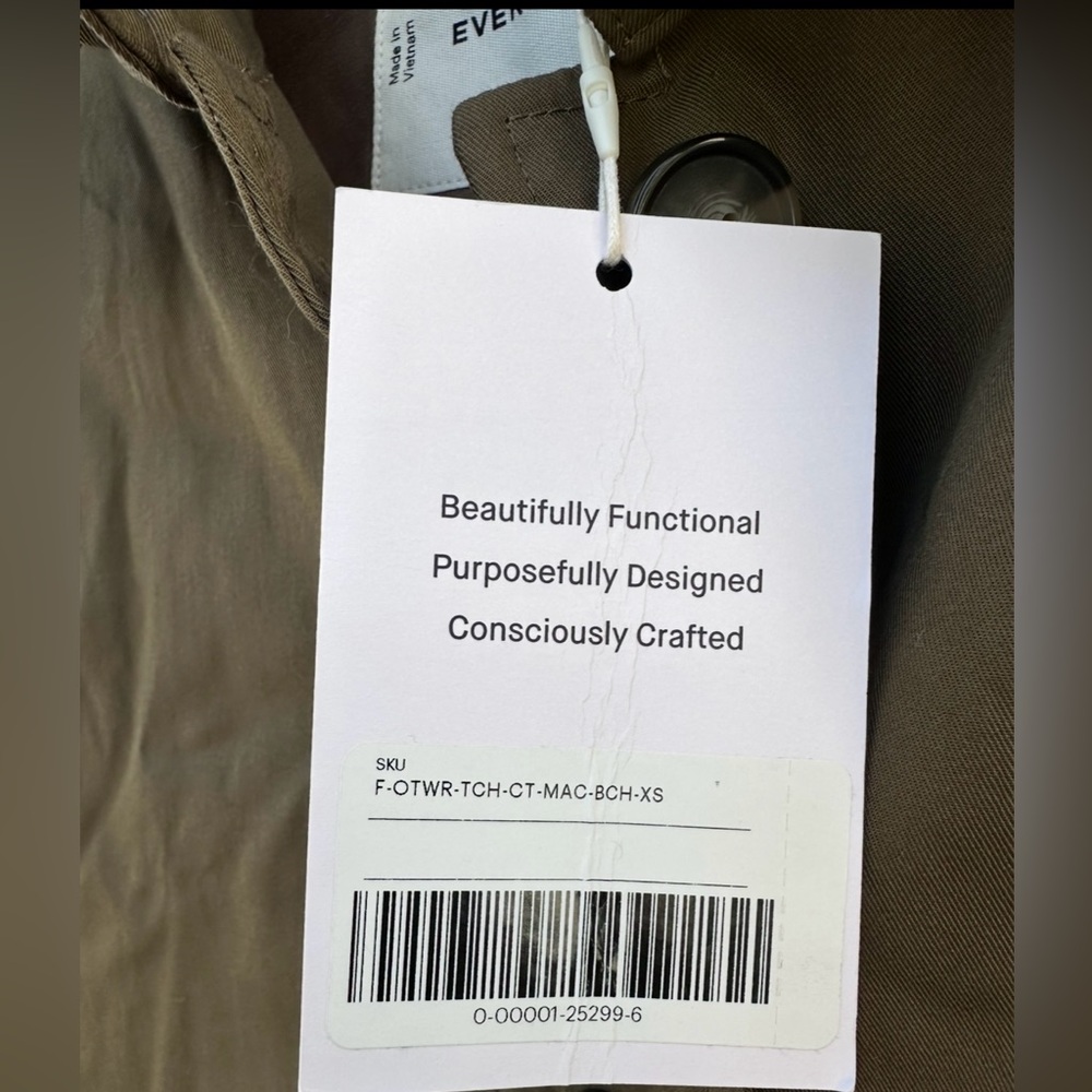 Everlane The Mac Coat Beech Women Size:XS NWT Button Front Classic - Picture 12 of 15
